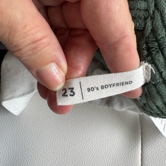 Pacsun Green Corduroy Embroidered Boyfriend Jeans Size 23 - Picture 10 of 14